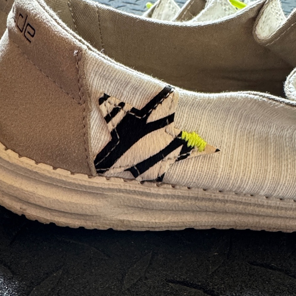 Hey Dude Slip-On Loafers with Neon Yellow Accents - Picture 3 of 4